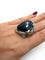 Bague 56 Bague cocktail en or blanc avec diamant noir et diamants de couleur 58 Facettes 740/26 E OC