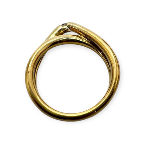 Bague entrelacée en or jaune 750 avec diamant 58 Facettes 330105485