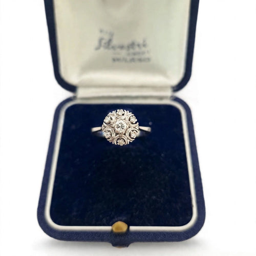 Bague 56 Rosetta - Bague en or blanc avec diamants 58 Facettes 1374 B OC