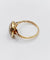 Bague 52 Bague cible Art déco en or 18k, diamant taille rose et rubis synthétiques calibrés 58 Facettes A07847