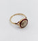 Bague 52 Bague cible Art déco en or 18k, diamant taille rose et rubis synthétiques calibrés 58 Facettes A07847