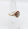 Bague 52 Bague cible Art déco en or 18k, diamant taille rose et rubis synthétiques calibrés 58 Facettes A07847