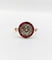 Bague 52 Bague cible Art déco en or 18k, diamant taille rose et rubis synthétiques calibrés 58 Facettes A07847