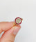 Bague 52 Bague cible Art déco en or 18k, diamant taille rose et rubis synthétiques calibrés 58 Facettes A07847