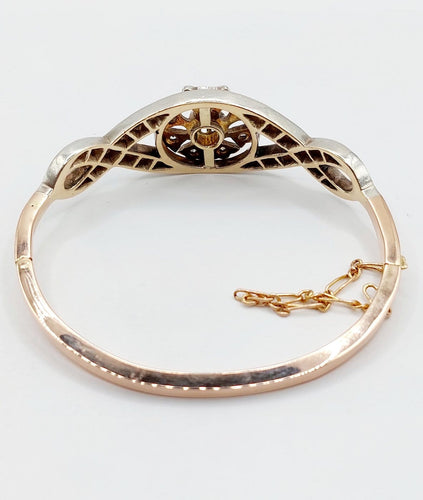 Bracelet Bracelet victorien en or rose 18k et argent, diamants, vers 1880 58 Facettes A07941