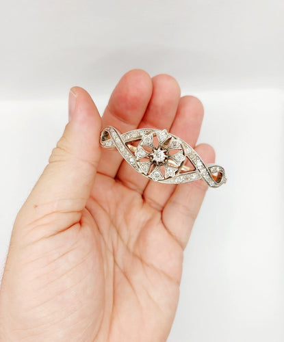 Bracelet Bracelet victorien en or rose 18k et argent, diamants, vers 1880 58 Facettes A07941