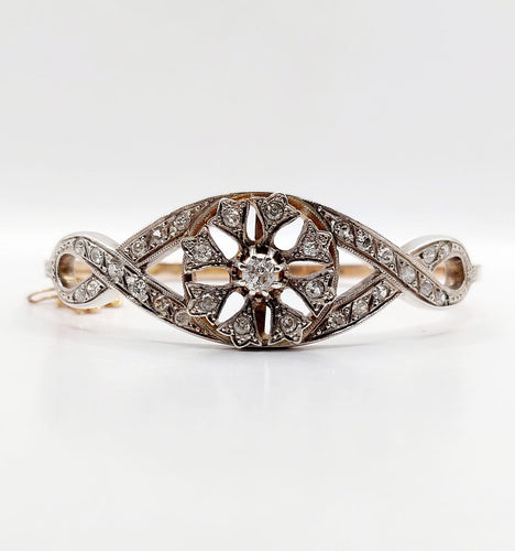 Bracelet Bracelet victorien en or rose 18k et argent, diamants, vers 1880 58 Facettes A07941