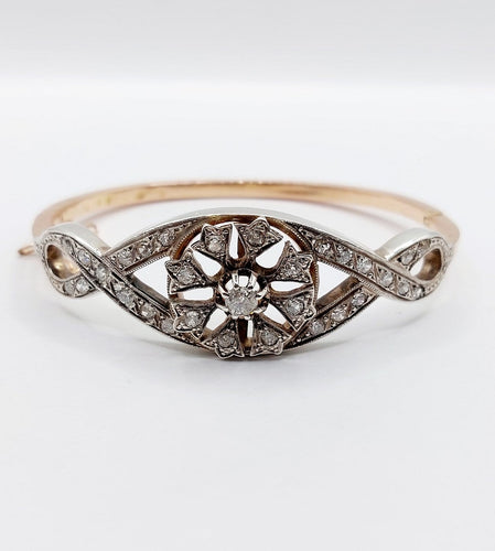 Bracelet Bracelet victorien en or rose 18k et argent, diamants, vers 1880 58 Facettes A07941