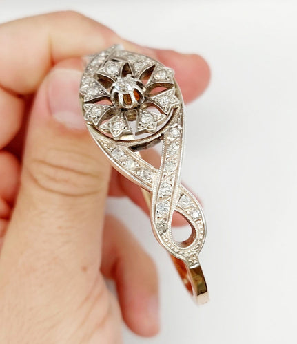 Bracelet Bracelet victorien en or rose 18k et argent, diamants, vers 1880 58 Facettes A07941