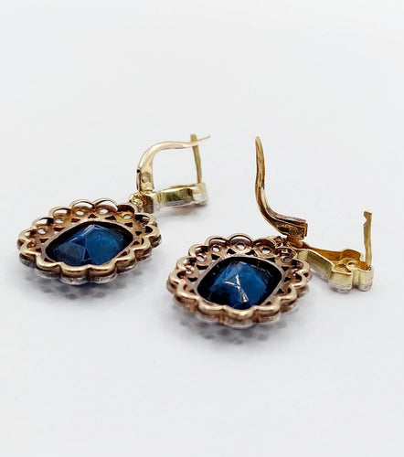 Boucles d'oreilles Dormeuses marguerite anciennes - Boucles d’oreilles en or 18k et argent 58 Facettes A07940
