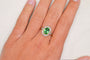 Bague 56 Bague Pompadour en or jaune et blanc 18 carats, diamants et pierre verte 58 Facettes 4225