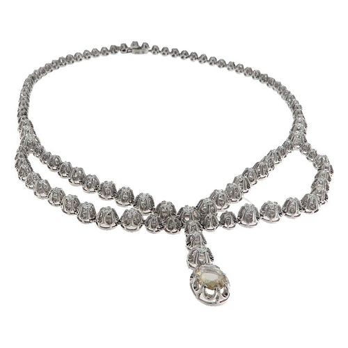 Collier Collier en or blanc 750 avec diamants 58 Facettes G4066