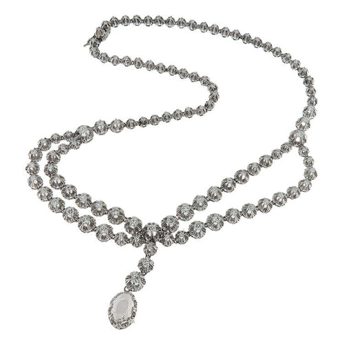 Collier Collier en or blanc 750 avec diamants 58 Facettes G4066