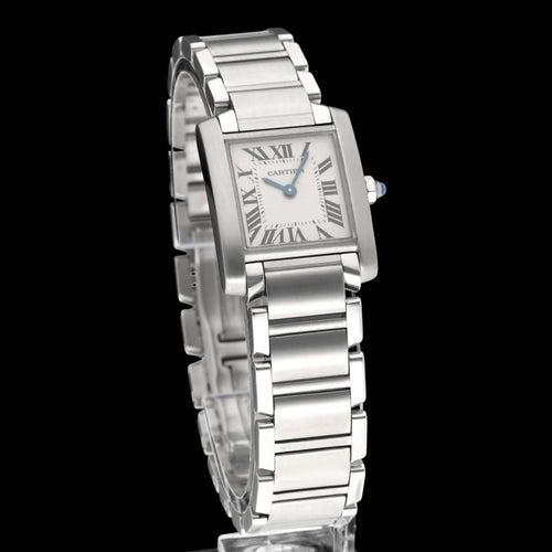 Montre Cartier - Montre Tank Française 2384, quartz, acier, 2009 58 Facettes CRT/TNK/015