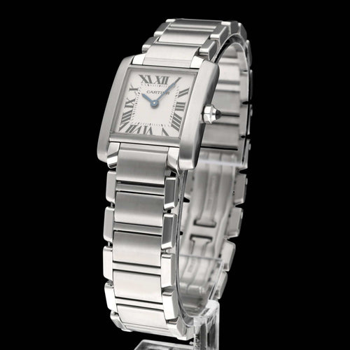 Montre Cartier - Montre Tank Française 2384, quartz, acier, 2009 58 Facettes CRT/TNK/015