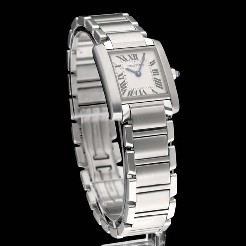 Montre Cartier - Montre Tank Française 2384, quartz, acier, 2009 58 Facettes CRT/TNK/015