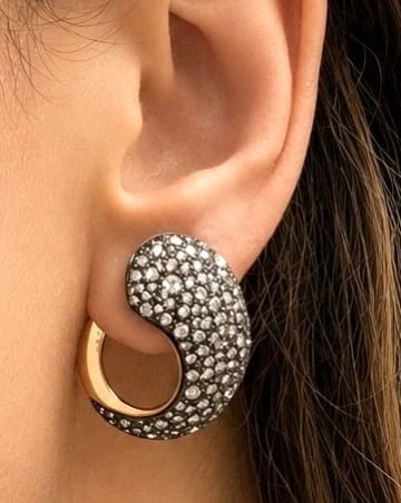 Boucles d'oreilles Pomellato - Boucles d’oreilles Tango en or rose 18 carats, diamants ronds et rosette brune 58 Facettes 842126_M
