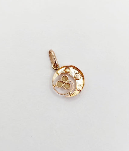 Pendentif Pendentif - Croissant de lune en or rose 18k et perles, vers 1890 58 Facettes A07933