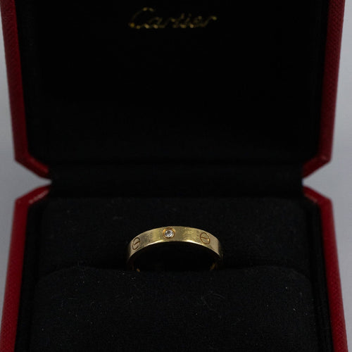 Bague Cartier - Bague Love en or jaune 18k sertie d’un diamant 58 Facettes
