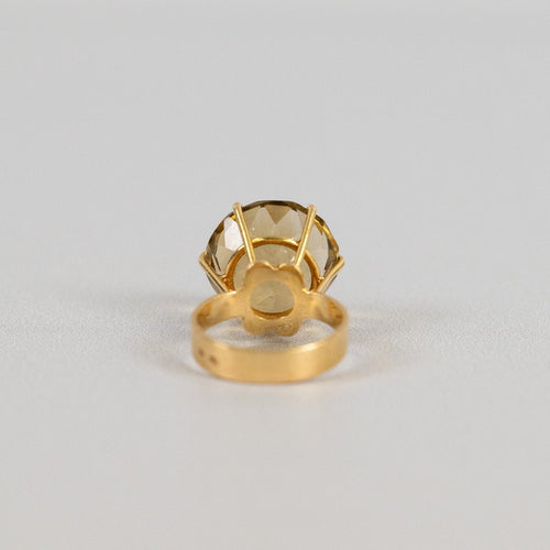 Bague 49 Bague vintage en or jaune 18k avec citrine 58 Facettes