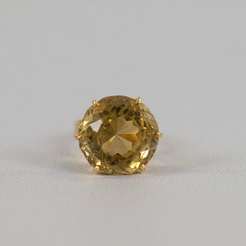 Bague 49 Bague vintage en or jaune 18k avec citrine 58 Facettes