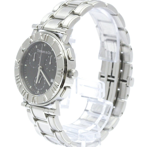 Tiffany & Co. - Montre Atlas Date Chronograph à quartz en acier inoxydable 58 Facettes ls20lnycy8