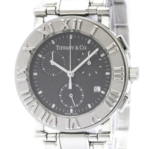 Tiffany & Co. - Montre Atlas Date Chronograph à quartz en acier inoxydable 58 Facettes ls20lnycy8