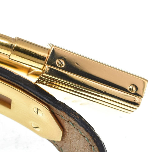 Hermès - Montre Kelly à quartz en métal plaqué or et cuir 58 Facettes s1rbmqr5ng