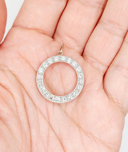 Pendentif cible Art déco en or 18k et platine, diamants, vers 1940 58 Facettes A07987