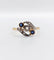 Bague ancienne en or 18k, diamants taille rose et pâtes de verre bleues 58 Facettes A07990