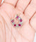 Pendentif fer à cheval, or rose 18k et argent, diamants taille ancienne, rubis synthétiques 58 Facettes A08028