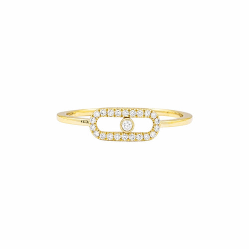 Messika - Bague Move Uno Semi Pavée en or jaune 750/000 avec diamants 58 Facettes 36065