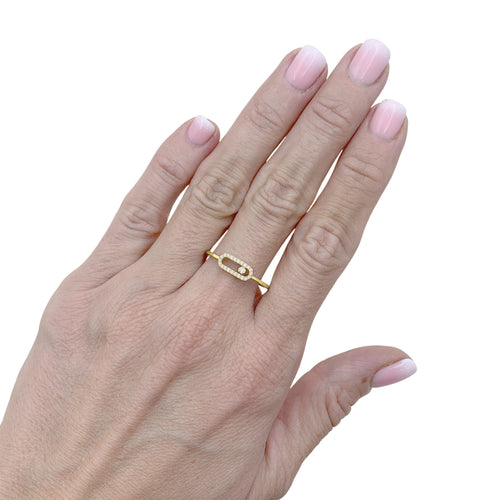 Messika - Bague Move Uno Semi Pavée en or jaune 750/000 avec diamants 58 Facettes 36065