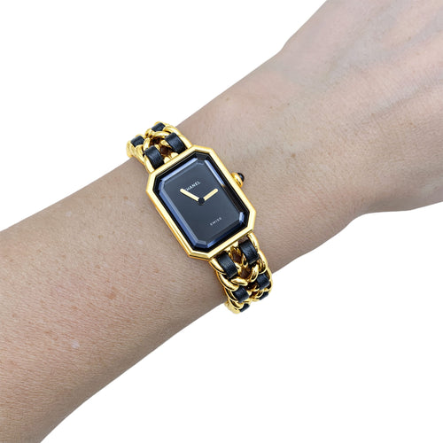 Chanel - Montre Première en acier plaqué or et cuir 58 Facettes 36115