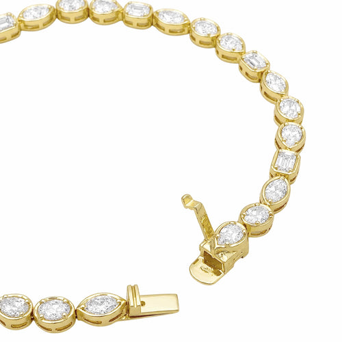 Bracelet ligne en or jaune 750 et diamants 58 Facettes 36119