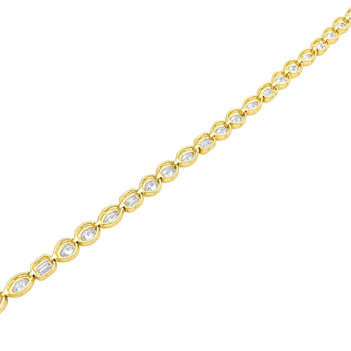 Bracelet ligne en or jaune 750 et diamants 58 Facettes 36119
