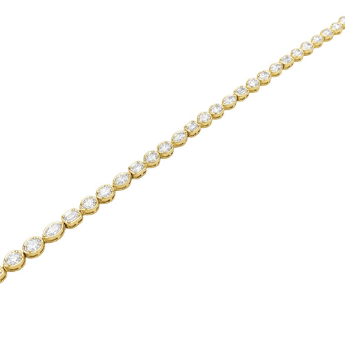 Bracelet ligne en or jaune 750 et diamants 58 Facettes 36119