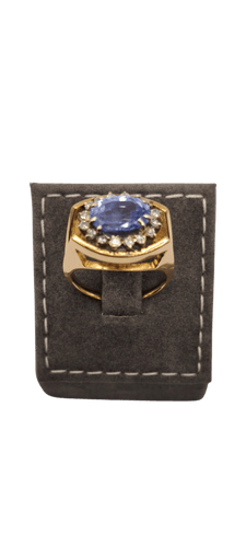 Bague 51 Bague en or rose 18 carats sertie d’un Ceylan ovale en marguerite 58 Facettes 1CA602/2