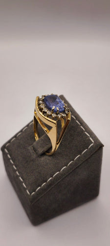 Bague 51 Bague en or rose 18 carats sertie d’un Ceylan ovale en marguerite 58 Facettes 1CA602/2