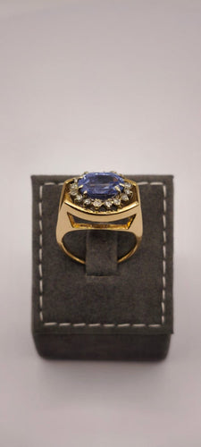 Bague 51 Bague en or rose 18 carats sertie d’un Ceylan ovale en marguerite 58 Facettes 1CA602/2