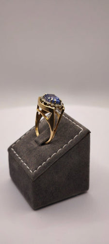 Bague 51 Bague en or rose 18 carats sertie d’un Ceylan ovale en marguerite 58 Facettes 1CA602/2