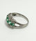 Bague 55 House of R&D - Bague sculpturale en platine 900, émeraudes colombiennes 1,20 ct et diamants 58 Facettes Anello Smeraldi Colombia