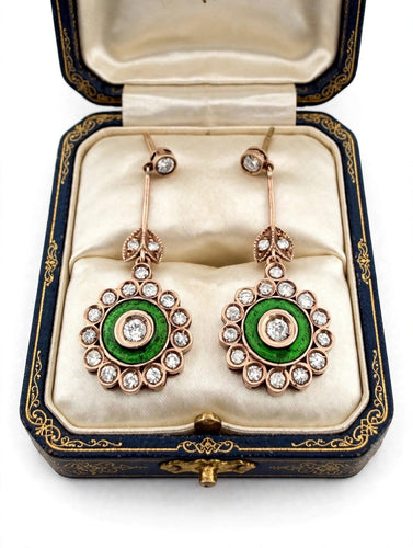 Boucles d'oreilles Boucles d’oreilles pendantes vintage en or avec diamants 58 Facettes 494/26 F