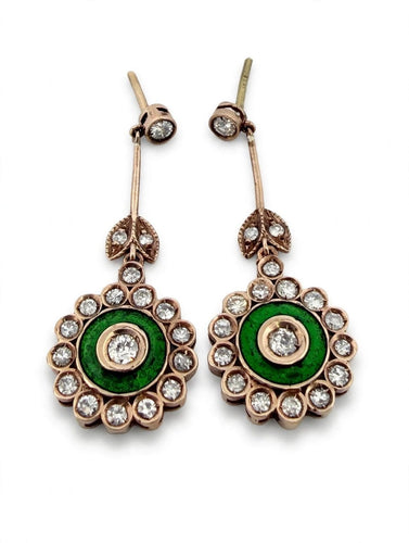 Boucles d'oreilles Boucles d’oreilles pendantes vintage en or avec diamants 58 Facettes 494/26 F