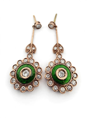 Boucles d'oreilles Boucles d’oreilles pendantes vintage en or avec diamants 58 Facettes 494/26 F