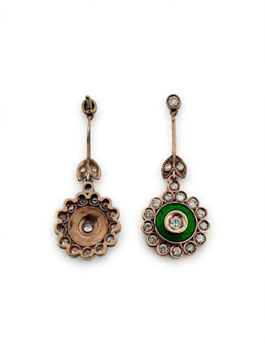 Boucles d'oreilles Boucles d’oreilles pendantes vintage en or avec diamants 58 Facettes 494/26 F