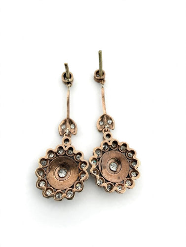Boucles d'oreilles Boucles d’oreilles pendantes vintage en or avec diamants 58 Facettes 494/26 F