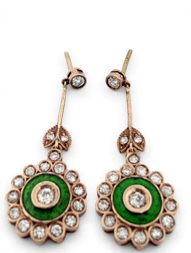 Boucles d'oreilles Boucles d’oreilles pendantes vintage en or avec diamants 58 Facettes 494/26 F