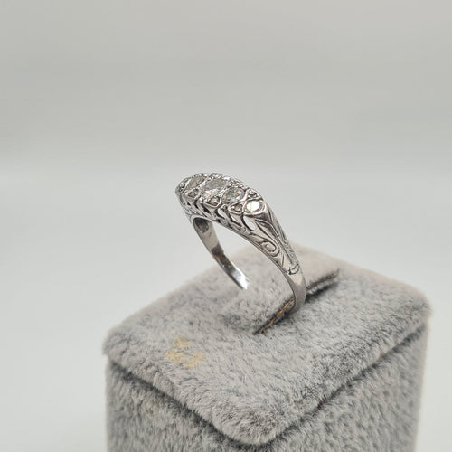 Bague 57 Bague en or blanc 18k sertie de diamants 58 Facettes #5073