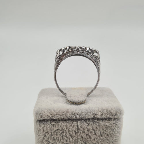 Bague 57 Bague en or blanc 18k sertie de diamants 58 Facettes #5073